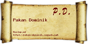 Pakan Dominik névjegykártya